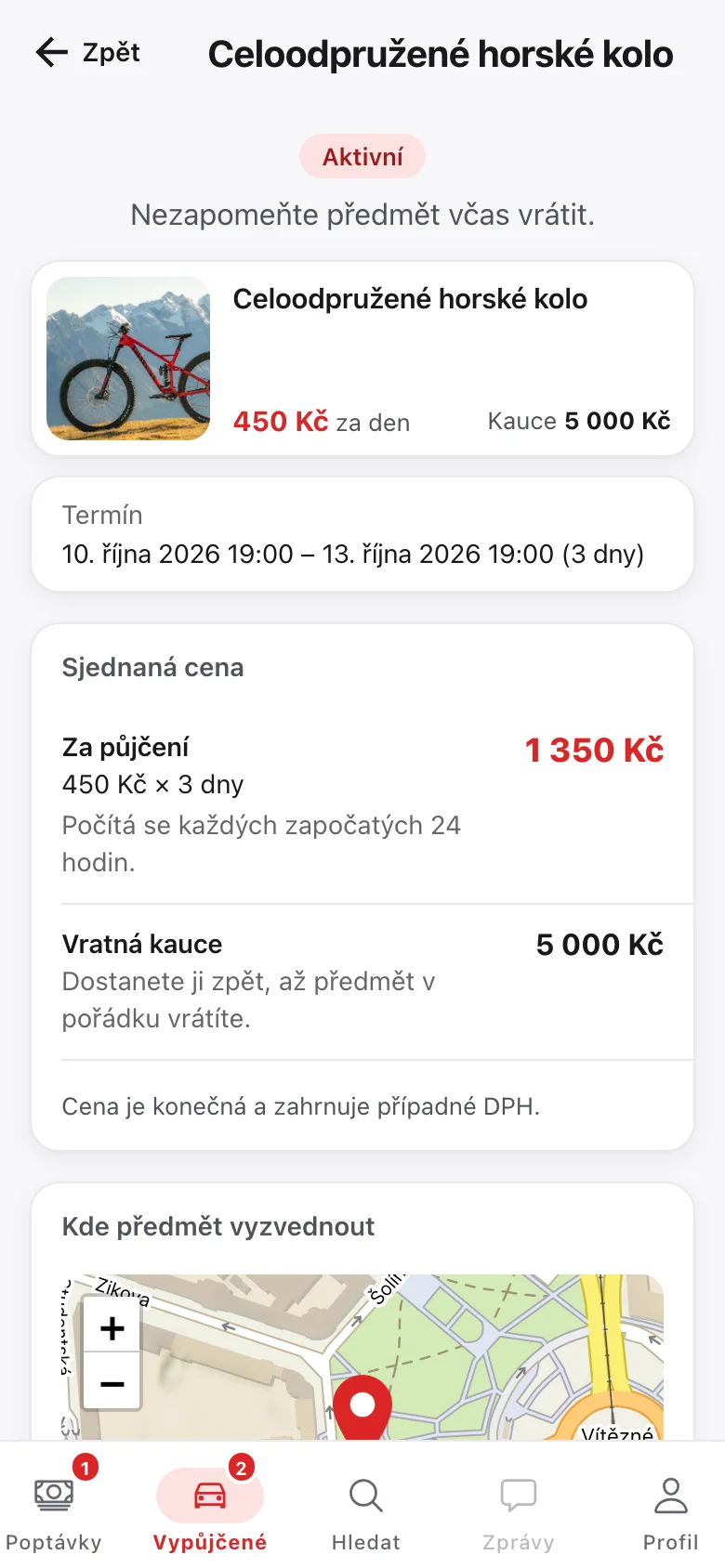 Detail výpůjčky