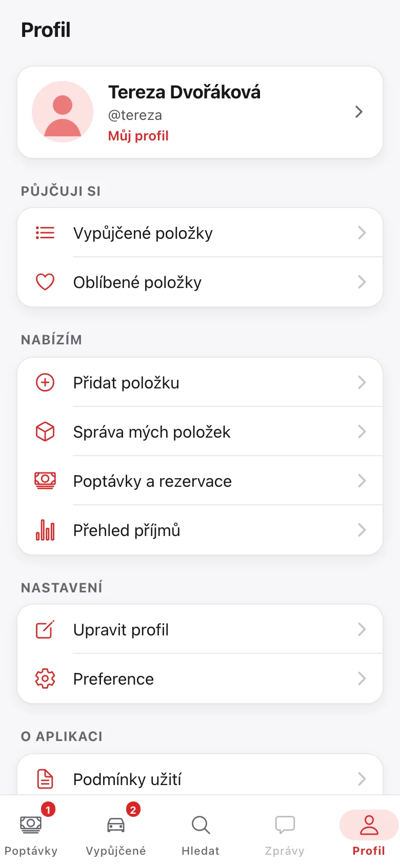 Profil s hodnocením