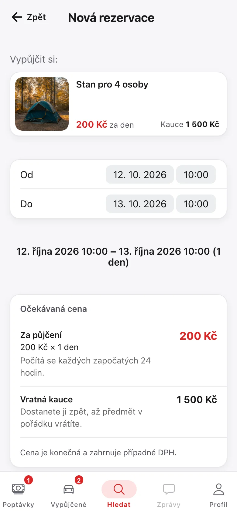 Rezervace na přesný termín