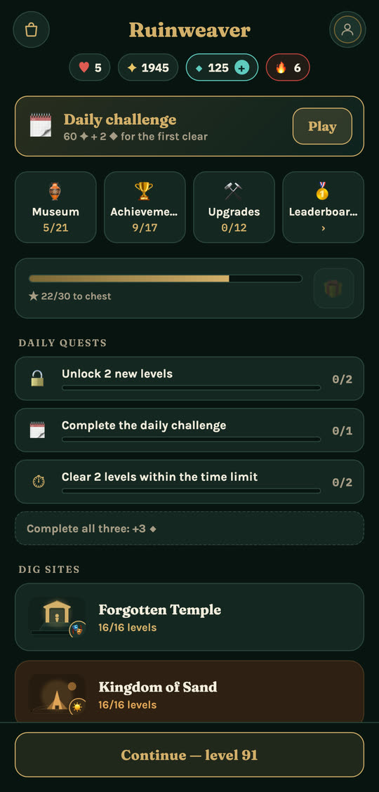 Daily challenges and quests